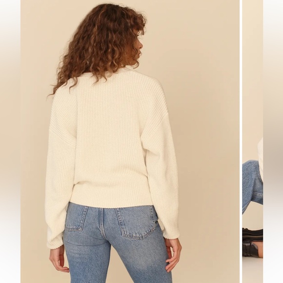 Reformation Cream Button-Up Cardigan Sweater Size Small - Picture 5 of 12